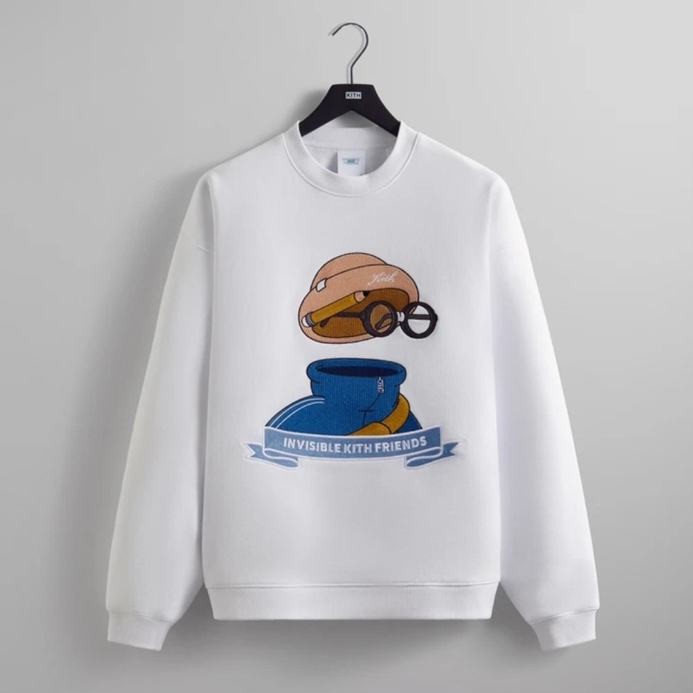 KITH x INVISIBLE-FRIENDS CREWNECK | WHITE SWEATER SHIRT SIZE M